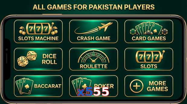 Main screen of X555 games page for PK players